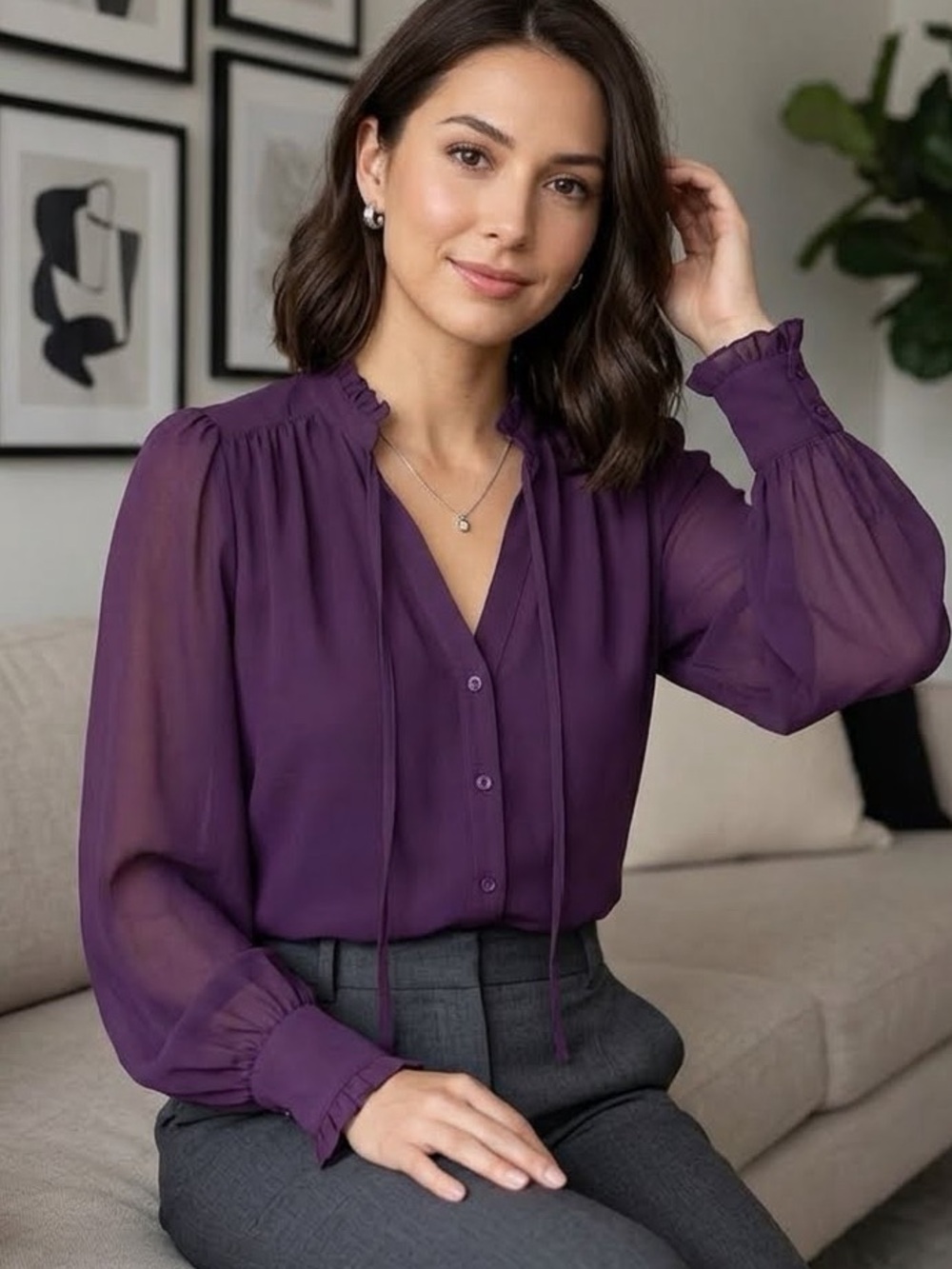 Dynamite purple blouse-small